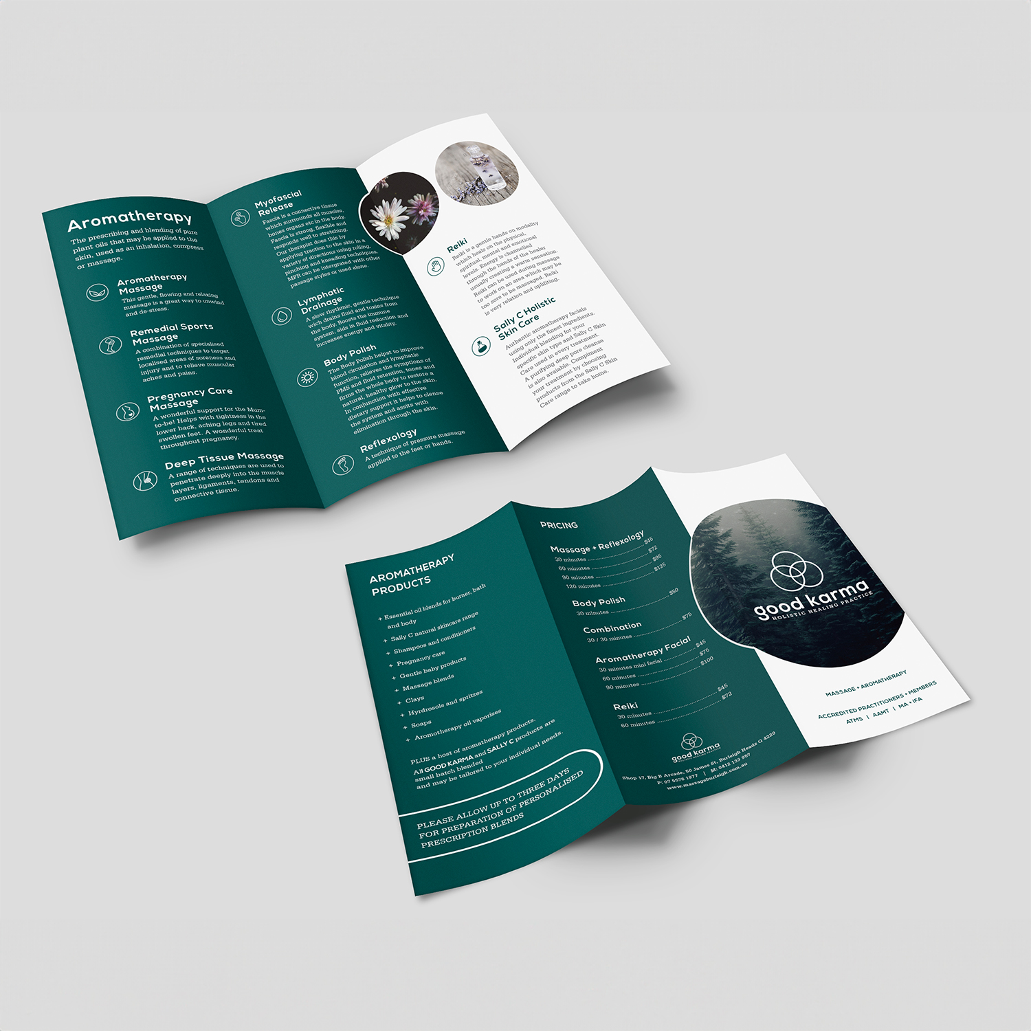 good karma trifold brochure
